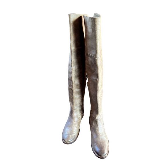 Frye SHIRLEY Distressed Grain Leather OVER THE KNEE Boots Women 9B - Picture 1 of 10
